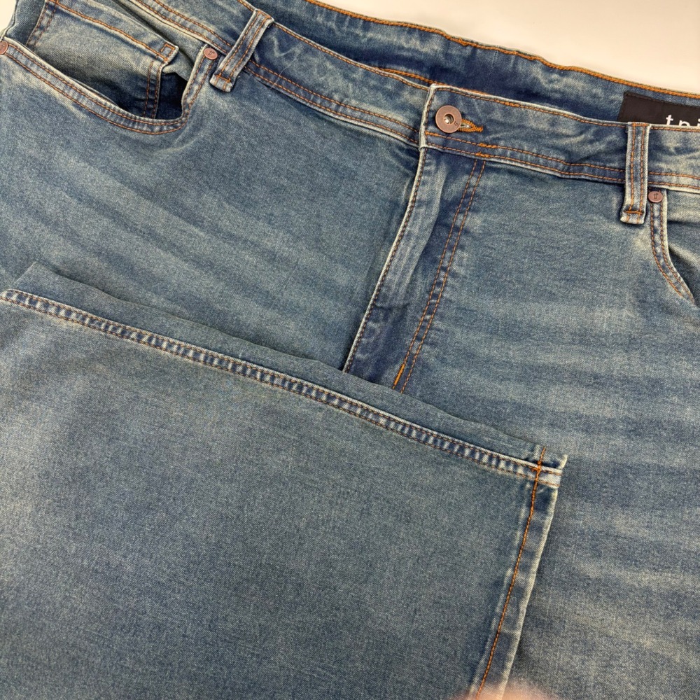 TPJ Thick Thicc Jeans Mens 42x30 Blue Excellent Straight Leg Stretch Denim‎